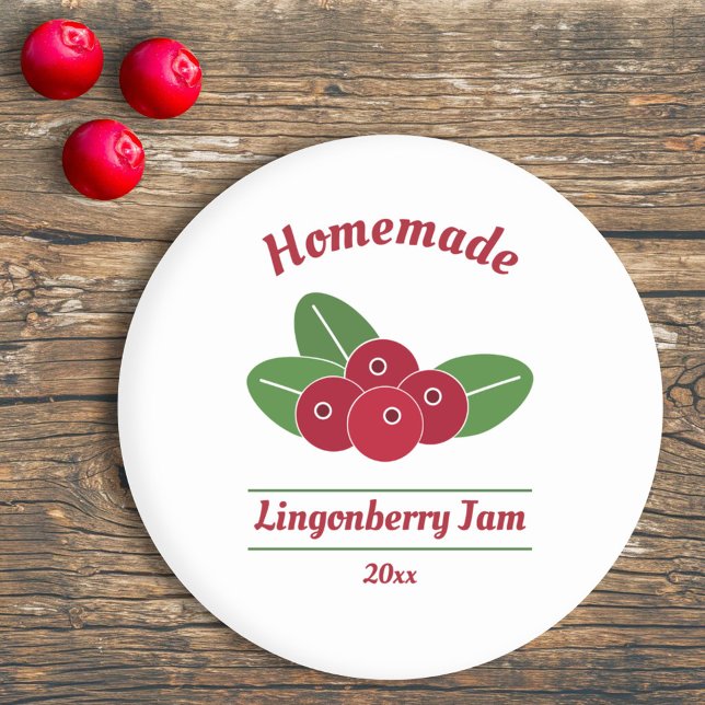 Etiqueta de emperramento de amora editável (Lingonberry Jam Label Sticker)