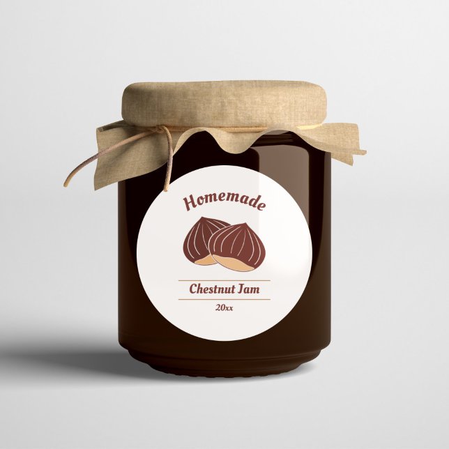 Etiqueta de Emperramento de Castanheiro Editável (Editable Chestnut Jam Label Sticker)