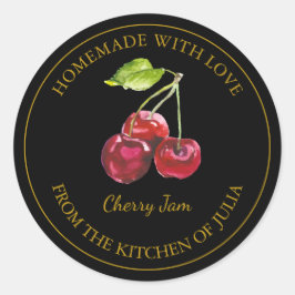 Etiqueta de Emperramento de Cereja Homemada Dourad