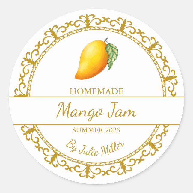Etiqueta de Emperramento de Mango Homemade Dourada (Frente)