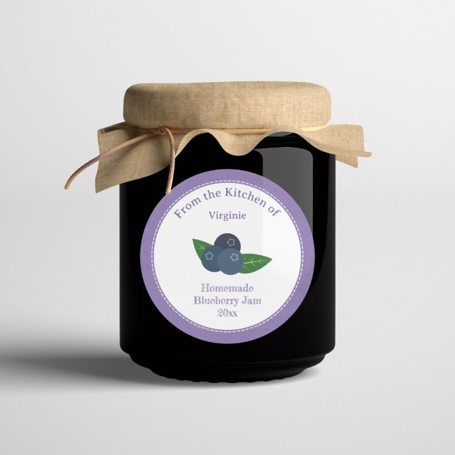 Etiqueta de emperramento de mirtilo Russo Kraft (Kraft Rustic Blueberry Jam Label Sticker)