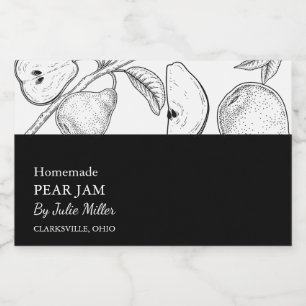 Etiqueta de Emperramento de Pear Preto e Branco Si