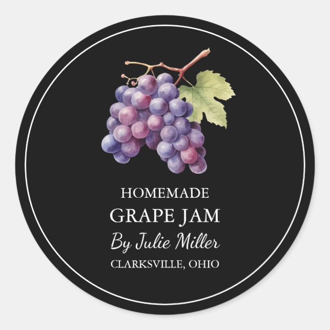 Etiqueta de Emperramento de Uvas Simples Homemade (Frente)