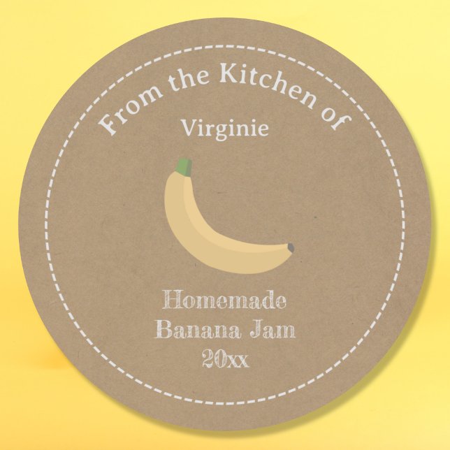 Etiqueta de emperramento do Kraft & Rustic Banana (Kraft & Rustic Banana Jam Label Sticker)