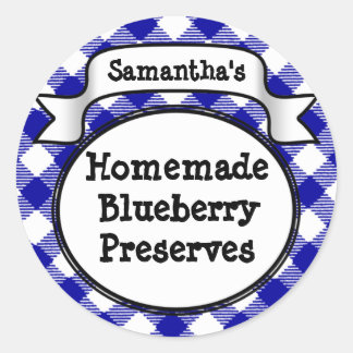 Etiqueta de Emperramento/Tampa de Gingham Blueberr