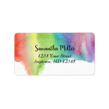 Etiqueta de endereço abstrata | Tinta aquarela der