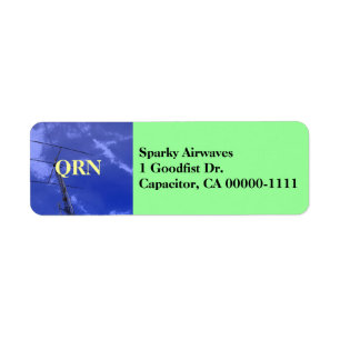 Etiqueta de endereço amadora do rádio QRN