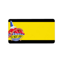 Etiqueta de Endereço Amarelo do Cupcake de Cena de