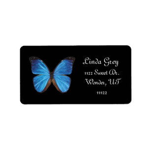 Etiqueta de endereço azul de Buterfly