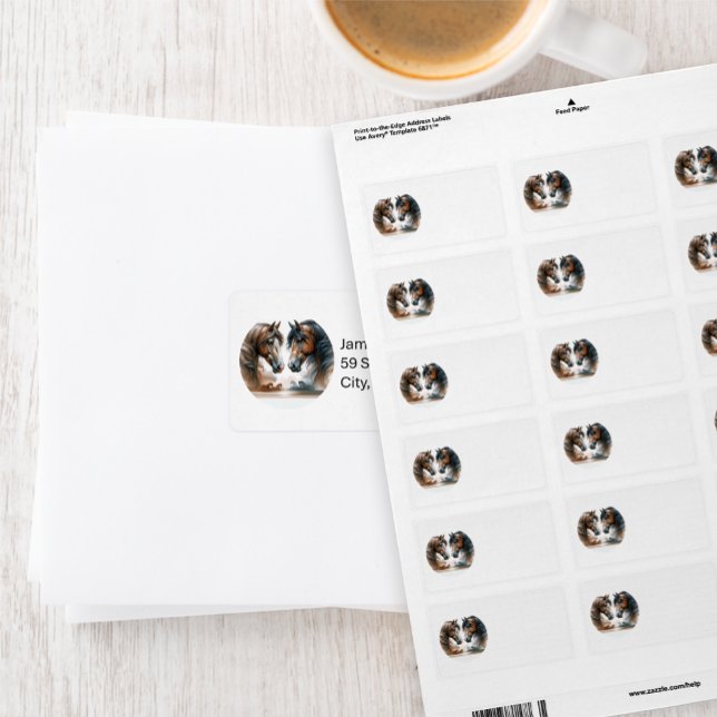 Etiqueta de Endereço Bela de Cavalos Marrons (Criador carregado)