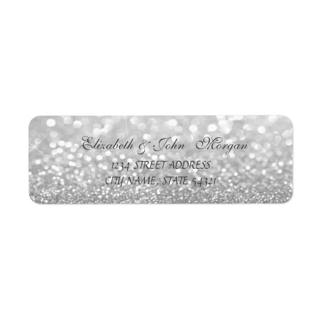 Etiqueta de Endereço Bokeh Glamourosa Brilhante El (Frente)