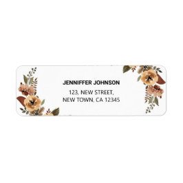 Etiqueta de Endereço Botânico de Flora de Watercol