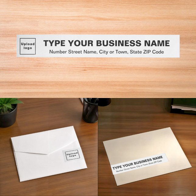 Etiqueta de Endereço Branca em volta para Negócios (White business wrap around address label)