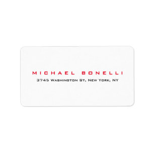 Etiqueta de endereço branca vermelha legível lis