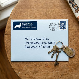 Etiqueta de Endereço Branco do Marinho Dachshund d