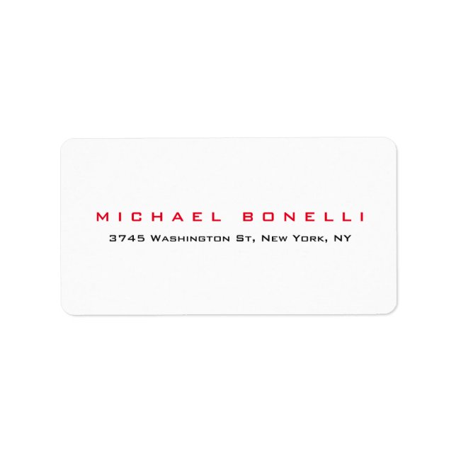 Etiqueta de Endereço Branco Legível Simples e Simp (Frente)