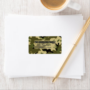 Etiqueta de Endereço Camuflagem Verde, Marrom, Beg