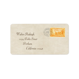 Etiqueta de Endereço Centenário Vintage California