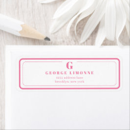 Etiqueta de Endereço com Monograma Personalizado e
