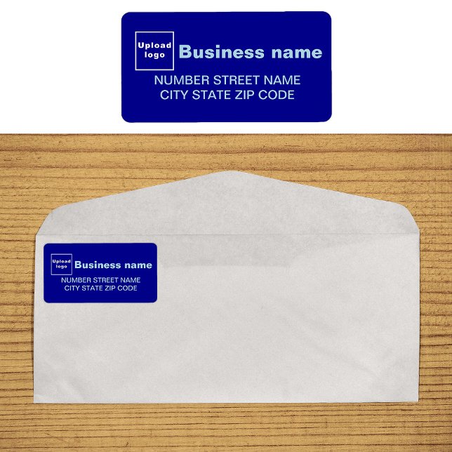 Etiqueta de Endereço Comercial Azul (Blue business address label on envelope)
