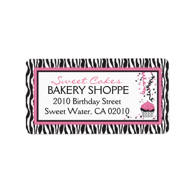Etiqueta de Endereço Comercial para Cupcakes de Bi (Frente)