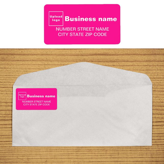 Etiqueta de Endereço Comercial Rosa (Pink business address label on envelope)