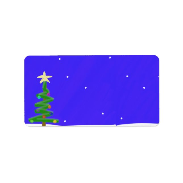 Etiqueta de Endereço da Árvore de Natal (Frente)