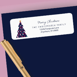 Etiqueta de Endereço da Árvore de Natal do Quadro 