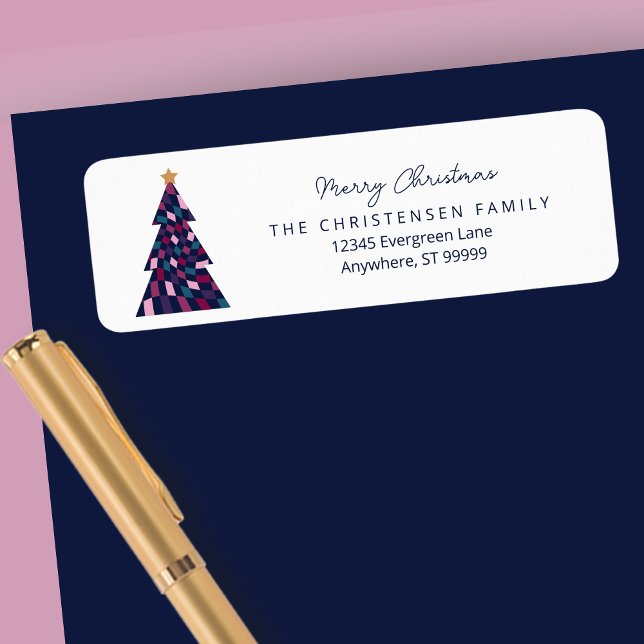 Etiqueta de Endereço da Árvore de Natal do Quadro  (Shown as Return Address Labels)