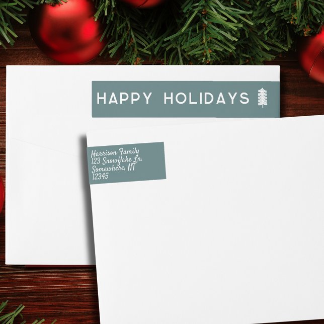 Etiqueta de Endereço da Árvore de Natal escandinav (Scandinavian Christmas Tree Address Label
)