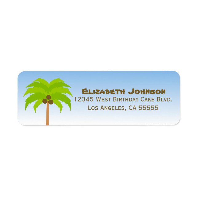 Etiqueta de Endereço da Árvore Palm (Frente)