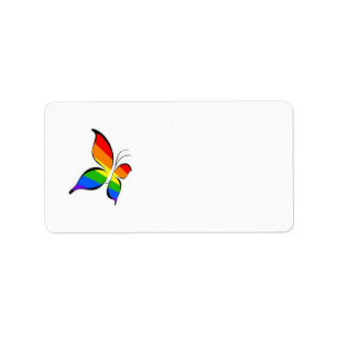 etiqueta de endereço da borboleta do orgulho gay