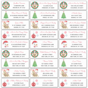 Etiqueta de Endereço da Família Snowman Papais n