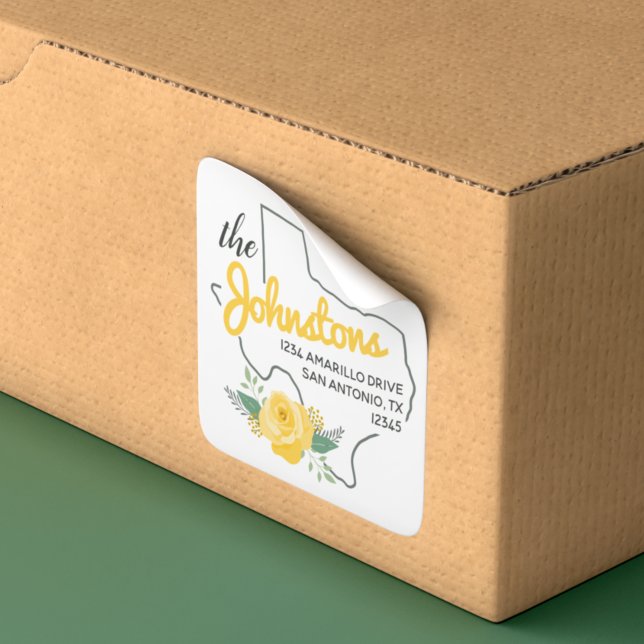 Etiqueta de Endereço da Família Texas Yellow Rose (Criador carregado)