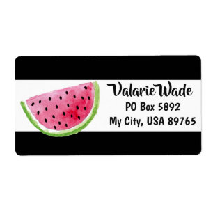 etiqueta de endereço da fatia de melancia