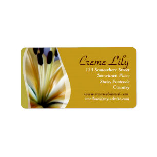 Etiqueta de Endereço da Flor da Lily do creme