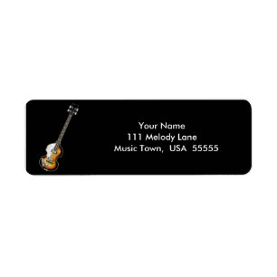 Etiqueta de endereço da guitarra baixa do violino