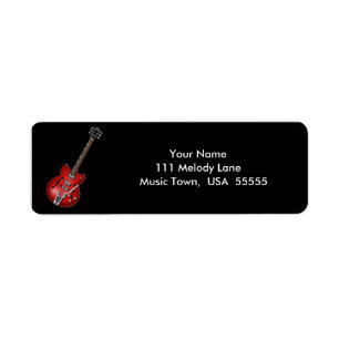 Etiqueta de endereço da guitarra elétrica
