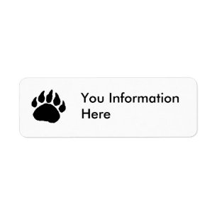 Etiqueta de endereço da pata de urso