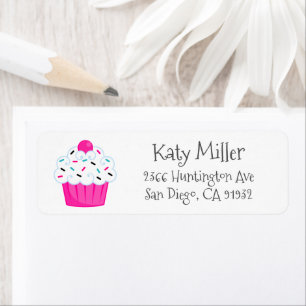 Etiqueta de Endereço das Raparigas de Cupcake de b