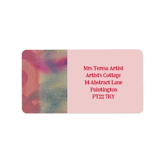 Etiqueta de Endereço de Abstrato de Pastel (Frente)