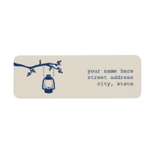 Etiqueta de endereço de acampamento da lanterna