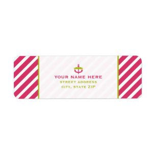 Etiqueta de Endereço de Âncora Rosa e Faixa Diagon