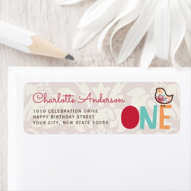 Etiqueta de Endereço de Aniversário de 1 Ano Candy (Insitu)