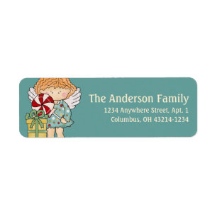 Etiqueta de Endereço de Anjo de Natal - d4