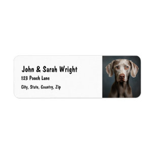 Etiqueta de Endereço de Cão de Weimaraner de Cubo