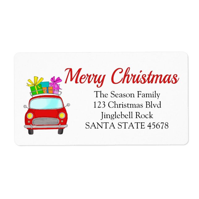 Etiqueta de endereço de carro de Natal Merry (Frente)