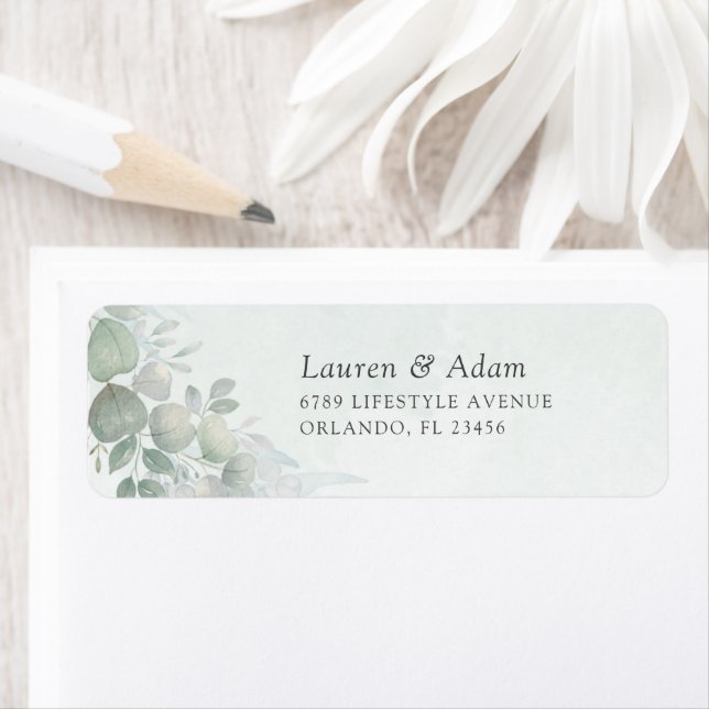 Etiqueta de Endereço de Casamento Boho Sage Verde  (Insitu)