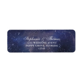 Etiqueta de Endereço de Casamento Celestial Noite 