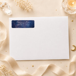 Etiqueta de Endereço de Casamento Celestial Noite